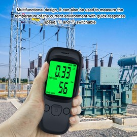 Handheld Portable LCD Display Electromagnetic Radiation Detector Magnetics Field Electric Field Temperature Measurement Device with Sound and Light Slarm Function