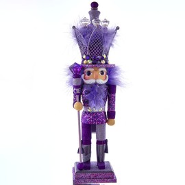 Kurt Adler Hollywood Wooden Nutcracker Collection, Purple King, 16"