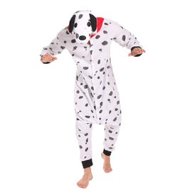 Guturris Adult Animal Cosplay Costume Adult Pyjamas Dalmatian White Unisex, White