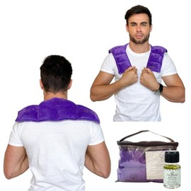 NATURALNESS, Almohadilla Trmica de Semillas y Plantas Medicinales  Aceite Masaje 5ml Gratis, Compresas Calientes teraputicas para Cuello y Hombros,...