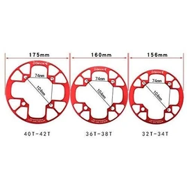 UPANBIKE Mountain Bike Chainring Guard Protector 104BCD Aluminum Alloy Chainring Cover for Chainring Sprocket (Gold, 36T-38T)