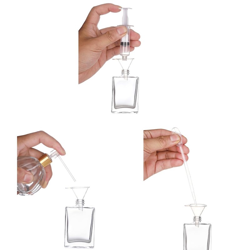 6 Pack 30ml / 1 Oz Transparent Refillable Perfume Bottle,
