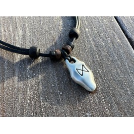 HANA LIMA Leather Necklace Dagaz Rune Viking Jewellery Viking Necklace Thor Odin Men's Necklace Women's Necklace, Leather, 0