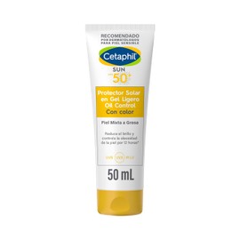 CETAPHIL® Sun FPS50+ Protector Solar en Gel Ligero con Color Ultra Matte, 50 ML, Piel Grasa y Sensible
