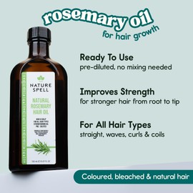 Nature Spell Rosemary Oil for Hair Growth with Easy Pump Oil Dispenser, Premixed Scalp Oil, Strengthens & Nourishes Dry and Damaged Strands, for All Hair Types, Vegan, 150 ml