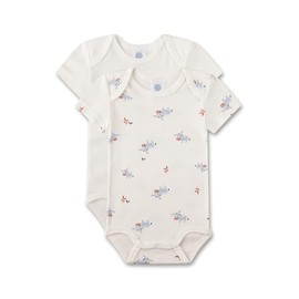 Sanetta Baby Bodysuit Short Sleeve (Double Pack) Off-White Donkey | High-Quality and Sustainable Bodysuit for Boys Made of Organic Cotton Contents: Set of 2 Baby Bodysuit, beige