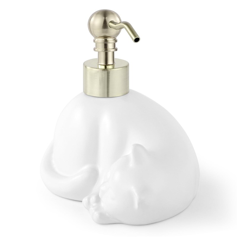 NEWHENGS Cat Shape Soap/Lotion/Hand Sanitizer Stainless Steel Pump Dispenser Gifts