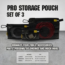 ROBOCUP Pro Zippered Storage Pouch, 3 Sizes Sold Individually or a Set of 3 | Water-Resistant Durable Design, (Large)