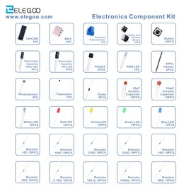 ELEGOO Electronic Component Basic Starter Kit Precision Potentiometer, Buzzer, Capacitor Compatible with UNO R3, Mega