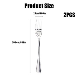 Dinghaole 2 Pcs Funny Engraved Forks Stainless Steel, His and Hers Gifts, Stainless Steel Dinner Forks, Birthday Wedding Gifts for Couple Lovers, Engraved Fork, Gifts for Family