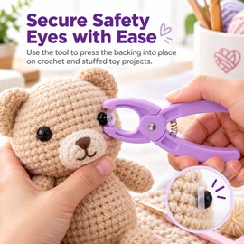 Safety Eye Installation Tool for Amigurumi – Fits 5–30mm Eyes for Crochet & Stuffed Animal Crafts