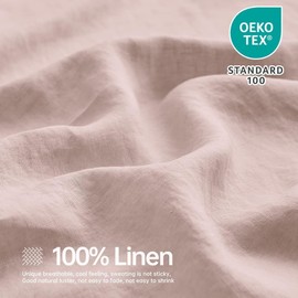 Simple&Opulence 100% Linen Sheets California King Size Set, 4 Pcs Natural French Linen Bed Sheets, Breathable Soft Durable Bedding Set for All Season (Sage Green, California King)