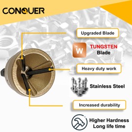 CONQUER TOOLS Deburring External Chamfer Tool, PREMIUM TUNGSTEN Blade, Deburring Drill Bit, Remove Burr Tools Quick Release Shank Fits for 1/8"-3/4"(3mm-19mm) Stainless Steel Burr Removal, Countersink