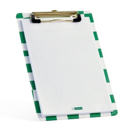 Miquelrius - Clipboard, Size 153 x 230 mm, Hardback Coated Cardboard Clipboard, Pad of 50 80gsm Squared Sheets, Foodie Lovers Collection, Green and White
