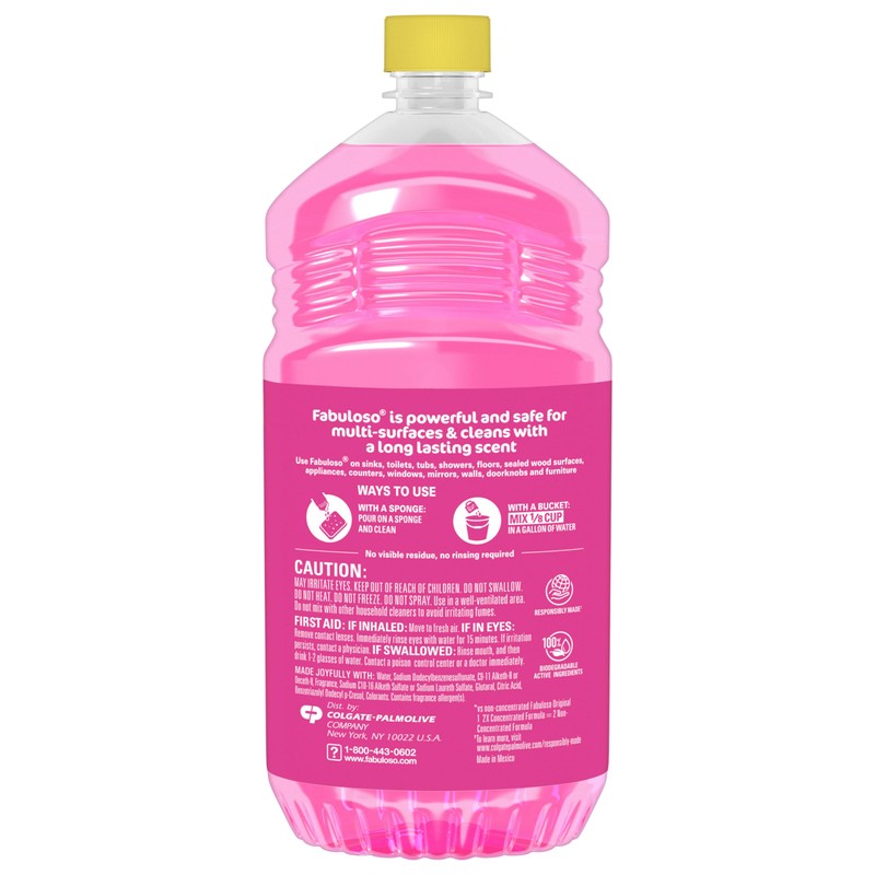 Fabuloso Multi-Purpose Cleaner & Floor Cleaner, 2X Concentrated, Watermelon Scent,