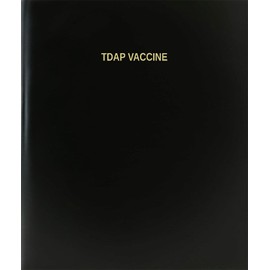 BookFactory Tdap Vaccine Log Book/Journal/Logbook - 120 Page, 8.5"x11", Black Hardbound (XLog-120-7CS-A-L-Black(Tdap Vaccine Log Book))