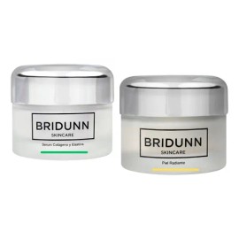 BRIDUNN Kit Facial Antimanchas y Firmeza | Suero con Colágeno Marino y Elastina + Crema Despigmentante Flor de Margarita | Reafirma y Aclara