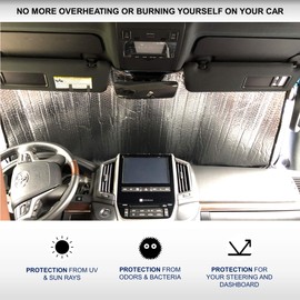 Formosa Covers - Sturdy Plasma Coated Car Windshield Sun Shade Blocks UV Rays - Visor Style Sun Protector Keep Your Vehicle Cool and Reduce Interior Heat (54" W x 30.5" H)