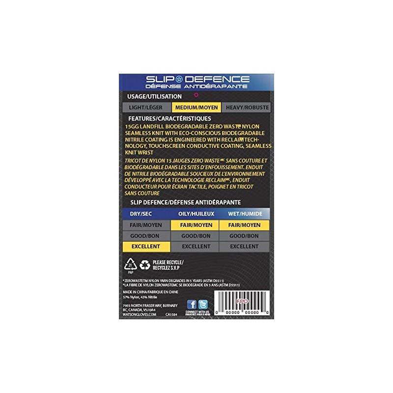 Watson Gloves Stealth Zero Biodegradable Nitrile Work Glove - Sustainable,