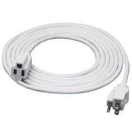 Clear Power 12 ft Indoor/Outdoor Extension Cord 16/3 SJTW, White, Water & Weather Resistant, Flame Retardant, 3 Prong Grounded Plug, CP10205