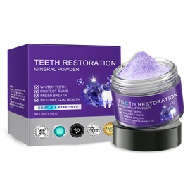 Natural Mineral Teeth Whitening Powder, Dental Restoration Mineral Powder, Deep Cleaning & Gum Protection, Fresh Breath 50g