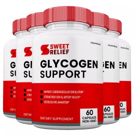 Sweet Relief Glycogen Control Capsules,  Blood Vessel Supplement (5 Pack)