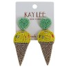 Kay Lee Boho Seed Bead Beaded Ice Cream Cone Statement