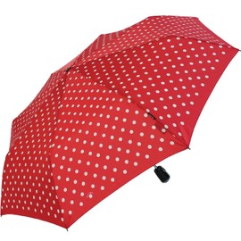 Knirps Regenschirm Taschenschirm Large Duomatic Polka Dots - red-White