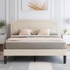 VECELO Full Size Platform Bed Frame with Fabric Upholstered Headboard