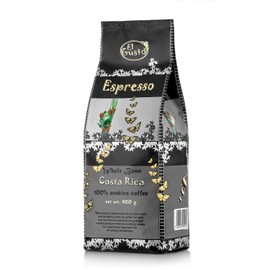 El Gusto Whole Bean Coffee - Costa Rican Drip Coffees, Creative Blend - Dark Roast, 100% Arabica, Fresh, Shade Grown, Handpicked & Sun-Dried - Roasted & Sealed For Freshness - Espresso (31.75 oz)