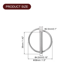 QUARKZMAN 4 Pieces 3/16" x 1-7/16" Flip Connectors with Ring Round Stainless Steel Flip Connectors for Boat Kayak Trailer Trolley Truck Lawn Mower Silver