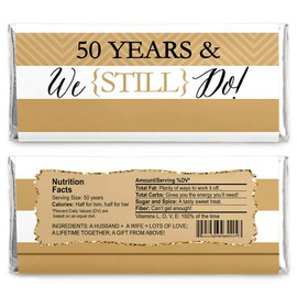 We Still Do – 50 aniversario de boda fiesta – Candy Bar Wrappers Party Favor – Set de 24
