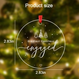 Our First Christmas Engaged Ornament 2024 Engagement Gifts for Couples Sweet Christmas Tree Ornament Couples Engagement Christmas Ornament 2024 Newly Engaged Gifts for Him Her Couples