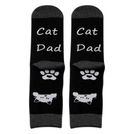PXTIDY Cat Themed Gifts Cat Dad Socks Cats Paw Print Socks Cat Daddy Father Day Gift Socks Animal Lover Cat Owner Gifts for Men (Cat Dad Socks)