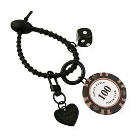 LIZIXUAN Poker Chip Keychain Fun Pendant Black Car Keychain Unique Gift (3.94 * 3.54 inches)
