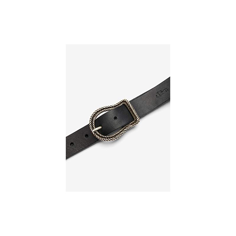 s.Oliver Women's Leather Belt with Clasp Black 85, black