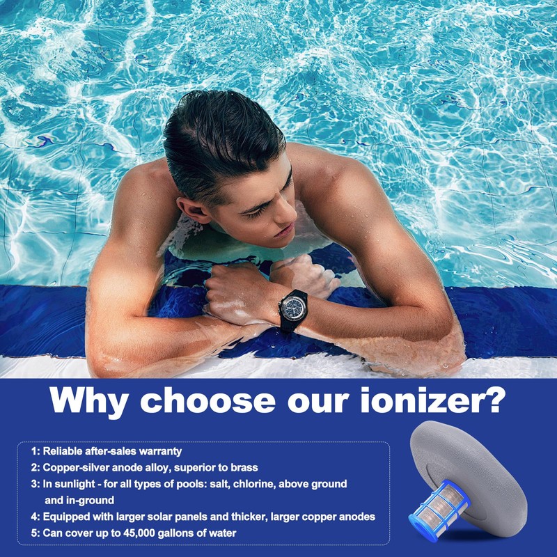 Solar Pool Ionizer - Floating Pool Cleaner for Swimming Pools