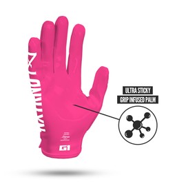 Nxtrnd G1 Pro Men's Football Gloves, Adult Sticky Receiver Gloves (Pink, Large)