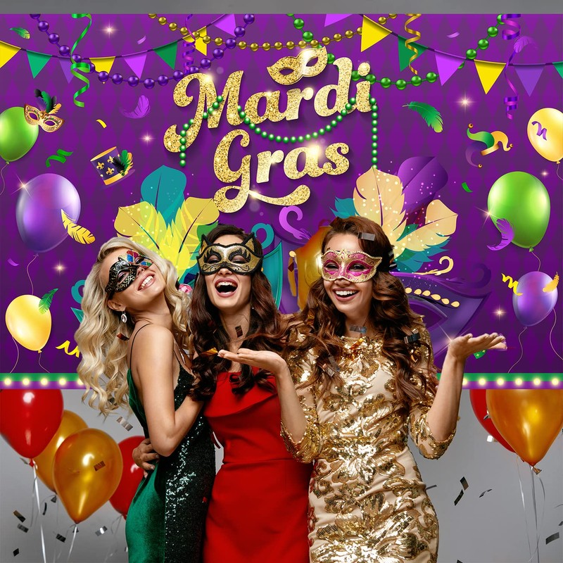 Mardi Gras Party Decorations Mardi Gras Background (Backdrop)
