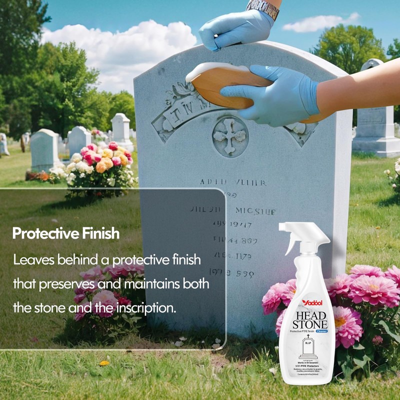 Headstone Cleaner for Graves & Memorials, Granite Cleaner, Removes Dirt