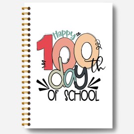 Guymn Trendy Teacher Notebook, Teacher Appreciation Gifts Journal, Best Teachers Gifts for Women Journal, Happy 100 Day of School Hardcover Spiral Notebooks 5.5x8.3 Inch