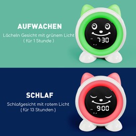 I·CODE Children's Alarm Clock, Sleep Trainer with Emoji & Night Light, Adorable Children's Alarm Clock for Beginners to School Girls Boys