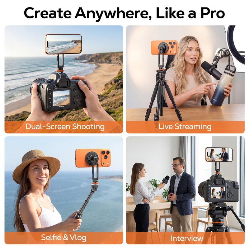 MoKo MagSafe Tripod Mount, All Metal 360° Phone Mount with