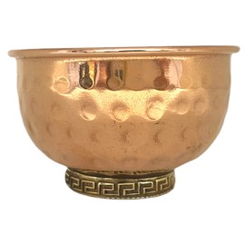 Crystalo - Copper Offering Bowl, 3 Inch Diameter, Great for Altar use, Ritual use, Incense Burner, smudging Bowl, Decoration Bowl, Offering Bowl (Hand Hammered)