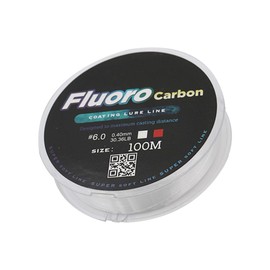 FONGKNOX 100M Fluorocarbon Fishing Line 100% Fluoro Leader Line Virtually Invisible Low Memory Sink Fast Clear High Sensitive Anti-Curl Abrasion Resistance Freshwater Saltwater Size 6.0 33.36LB/13.8KG