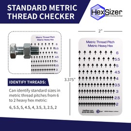 Clear Card Thread Checker™ for Heavy Hex Sizes - Inch & Metric