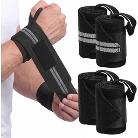 2 Pares Muñequeras Gym, Muñequeras Crossfit Deportivas para Hombres y Mujeres, Protexe os Pulsos, Adecuado para Entrenamiento, Gimnasio, Levantamento de Peso, etc.