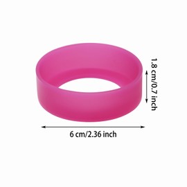 ONLYKXY - 3 fundas protectoras de silicona de 6 cm, resistente al calor, para botellas, posavasos de goma, protector de base, antideslizante, accesorios para termo (rosa rosa)