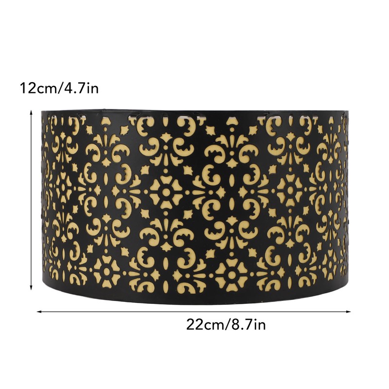 Metal Barrel Lampshade Hollow Exquisite Wrought Iron Lamp Shade with