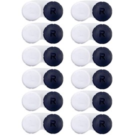 RHUI 12 Pack Cases for Contact Lens, Travel Daily Use, Black